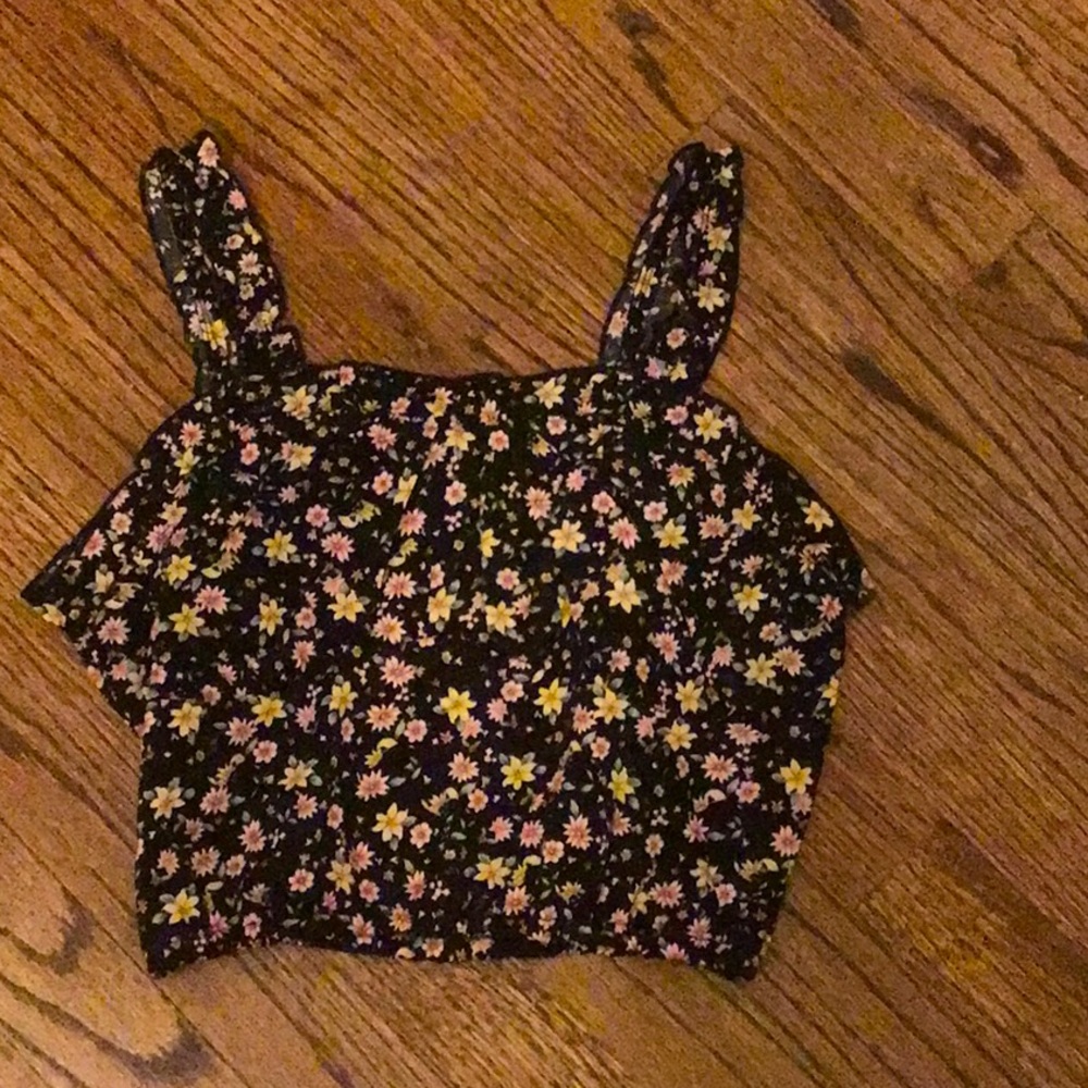 Shine Floral crop tank.